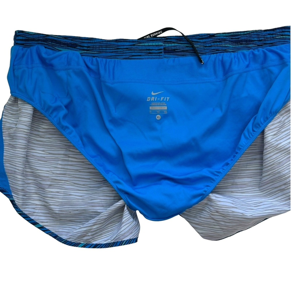 NIKE RUNNING WOMENS DRI-FIT TEMPO ULTRA SHORTS 3" 723944 Blue Stripe Print XL - Picture 6 of 10